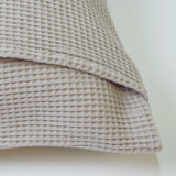 Funda de cojín nido abeja algodón beige 107