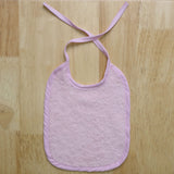 Babero rizo liso rosa 20x25