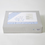 Juego de sábanas cuna coralina jirafa 378 bco/azul