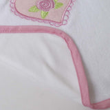 Babero rizo blanco bordado con aplique g316 set 3