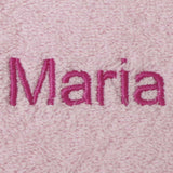 Babero rizo rosa nombre bordado