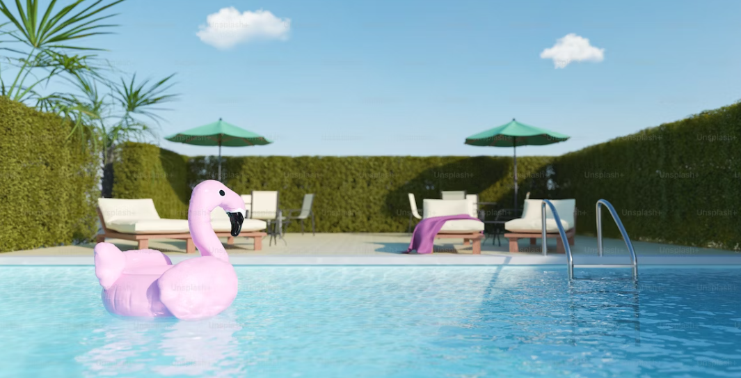 piscina con colchoneta