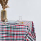 Mantel cotton cuadro verde y rojo