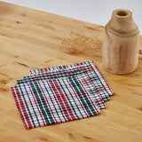 Servilletas cotton cuadros verde y rojo pack 4 unidades