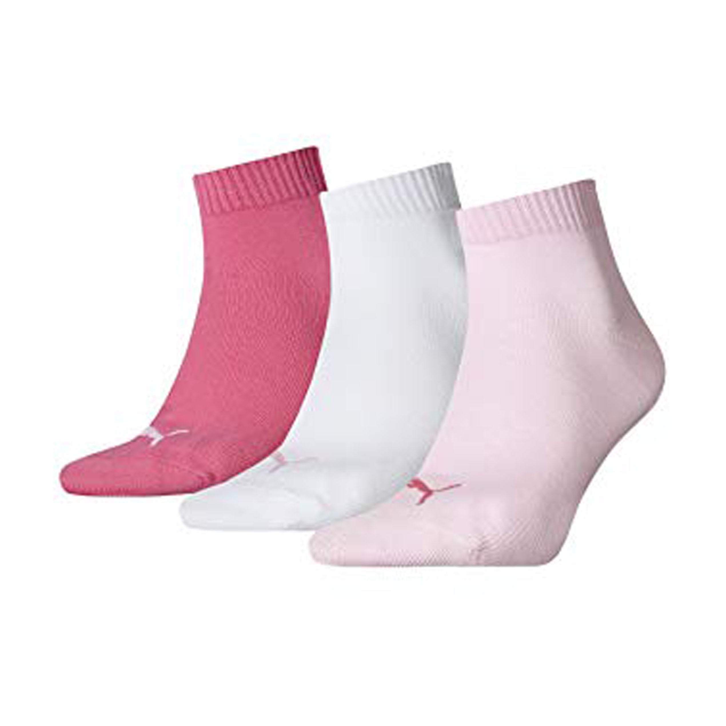 PUMA QUARTER PLAIN BCO/ROSA 3 PARES
