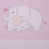 JUEGO DE SÁBANAS CUNA FRANELA ELEFANTE ROSA