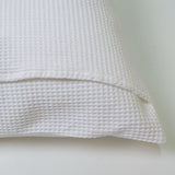 Funda de cojín nido abeja algodón blanco