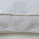 Funda de cojín nido abeja algodón blanco