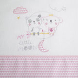 Juego de sábanas cuna franela little moon blanco/rosa