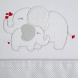 Juego de sábanas cuna franela elefante blanco/gris
