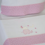 Juego de sábanas cuna franela 031 blanco/rosa