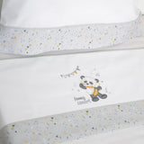 Juego de sábanas cuna panda 293 blanco/gris