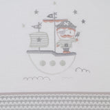 Juego de sábanas cuna pirata 279 blanco/gris