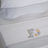 Juego de sábanas cuna franela roar 327 blanco/gris