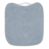 Babero rizo plastico con goma azul hielo
