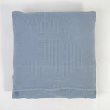Funda de cojín nido abeja algodón azul 150
