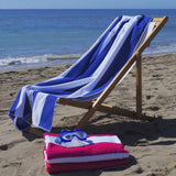 Toalla playa rayas azul royal