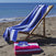 Toalla playa rayas azul royal