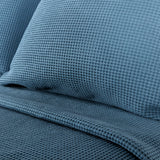 Colcha algodón nido abeja azul 150