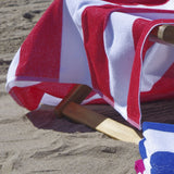 Toalla playa rayas rojo algodon