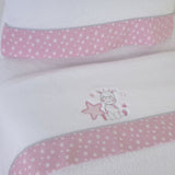 Juego de sábanas cuna coralina jirafa 378 bco/rosa