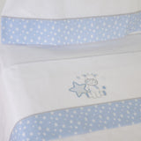 Juego de sábanas cuna franela jirafa 378 blanco/azul