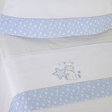 Juego de sábanas cuna jirafa 378 blanco/azul