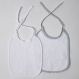 Pack 2 baberos rizo blanco y blanco/gris