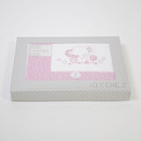 Juego de sábanas cuna 084 blanco/rosa