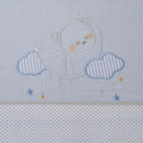 Juego de sábanas cuna franela oso luna 386 blanco/azul