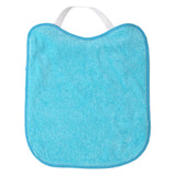 Babero rizo plastico con goma turquesa
