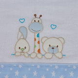 Juego de sábanas cuna franela 068 blanco/azul