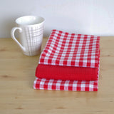 Paño de cocina cotton rojo pack 3 unidades