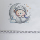 Juego de sábanas cuna 450 blanco/gris