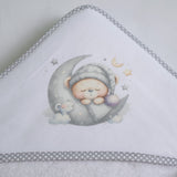 Capa baño oso luna 450 blanco/gris