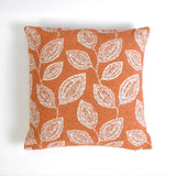 Funda de cojín texturado 801 hoja naranja
