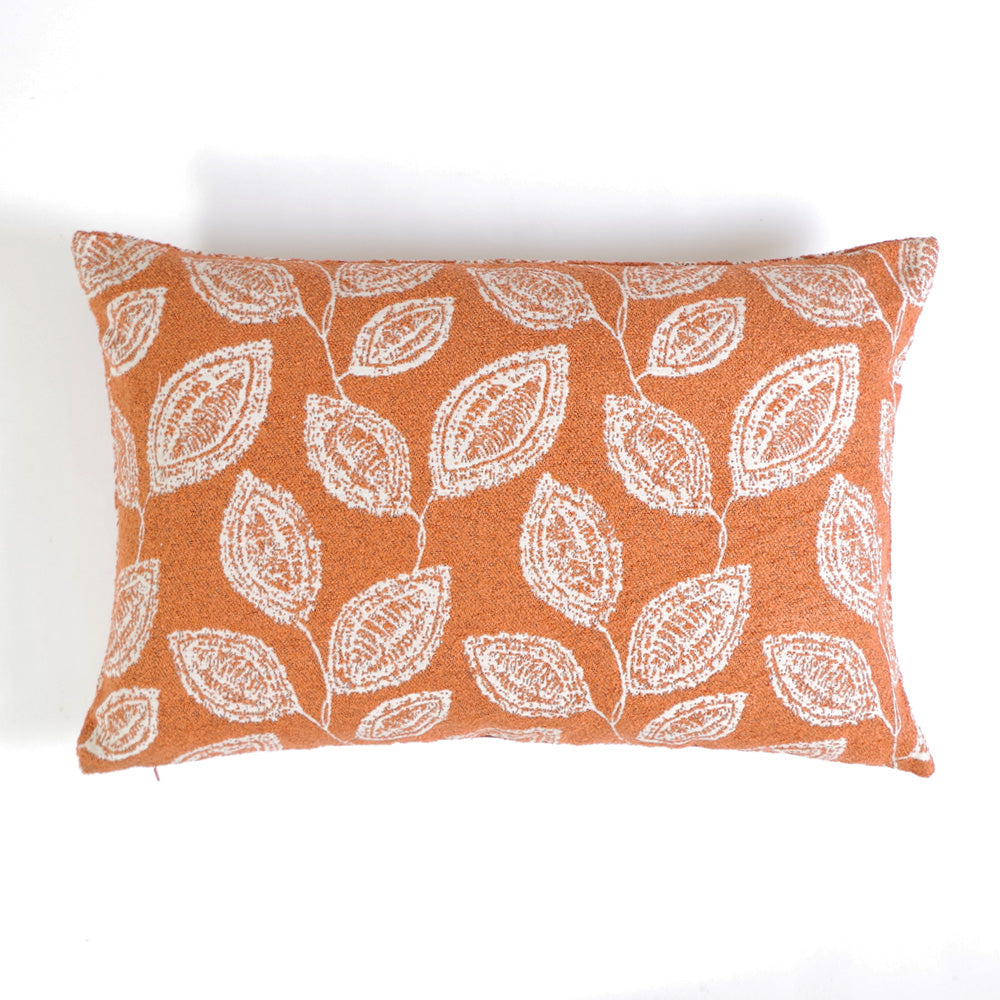 Funda de cojín texturado 801 hoja naranja