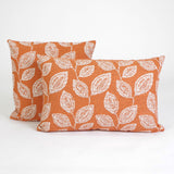 Funda de cojín texturado 801 hoja naranja