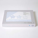 Juego de sábanas cuna franela estrellas 476 blanco/azul