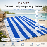 Toalla playa rayas azulina algodón