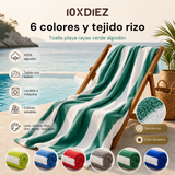 Toalla playa rayas verde algodón